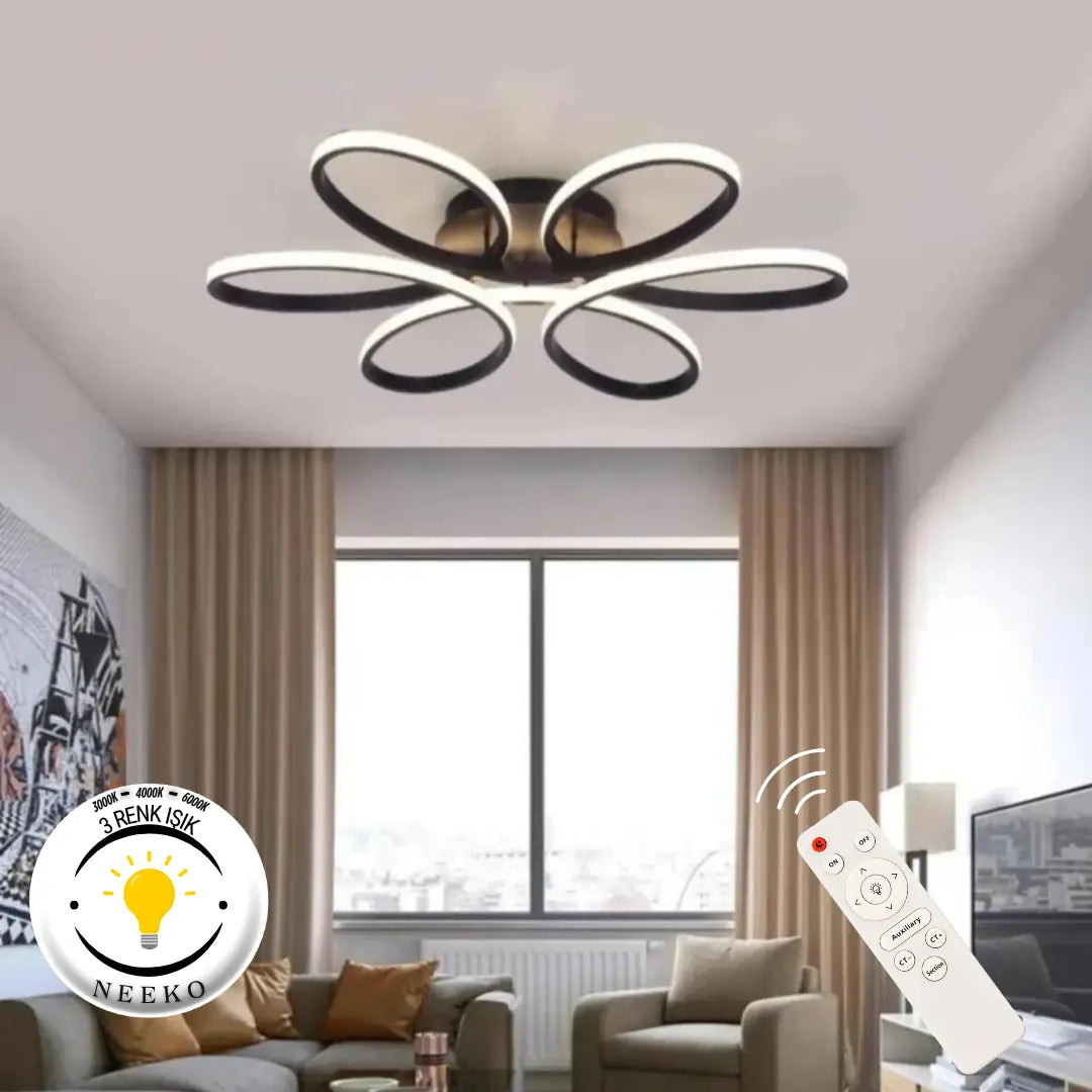 Nipul Modern Plafonyer Tavana Sıfır Power Led 3 RENK - KUMANDALI