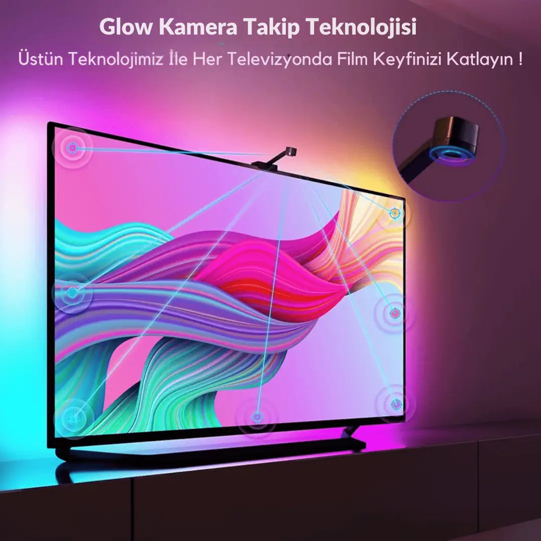 Glow T1 Akıllı Şerit LED Işık | TV Senkron, Sese Duyarlı, Renkli Ambiyans Aydınlatma 70-75 INCH