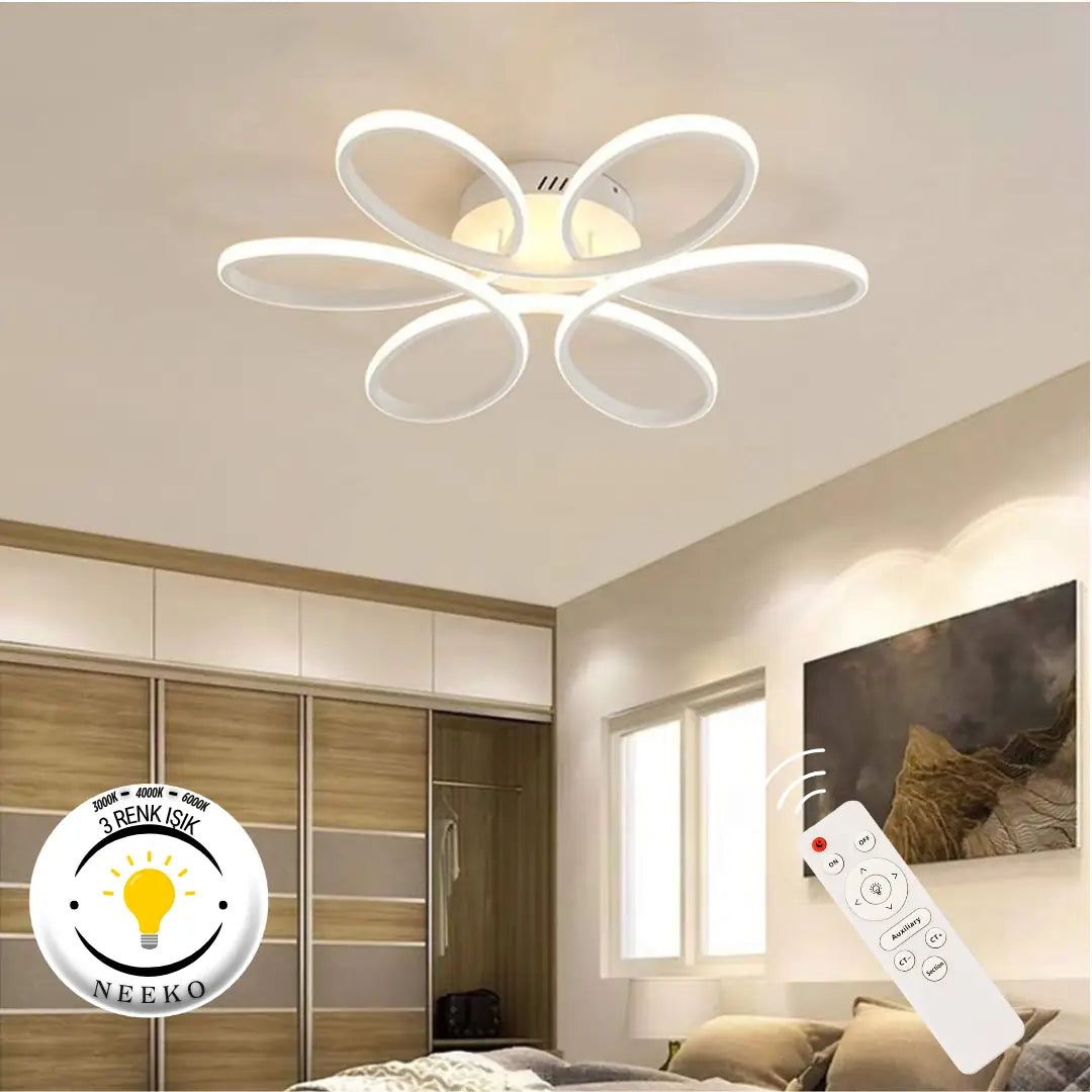 Nipul Modern Plafonyer Tavana Sıfır Power Led 3 RENK - KUMANDALI