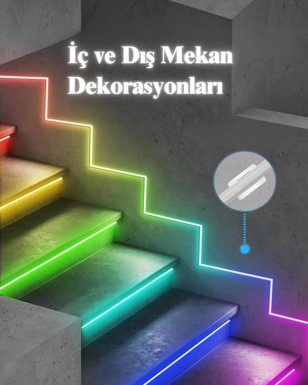 10 metre USB Şerit NEON LED Animasyonlu Kumandalı Ve Telefon Kontrollü  Argb
