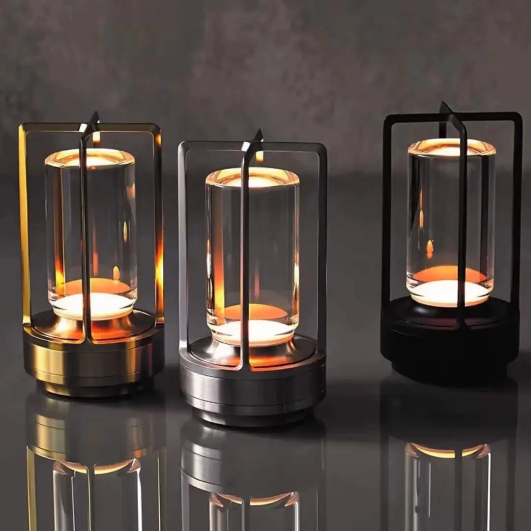 Vegas Silver LED Masa Lambası – Dokunmatik, USB Şarjlı, 3 Kademeli Işık, Modern Tasarım