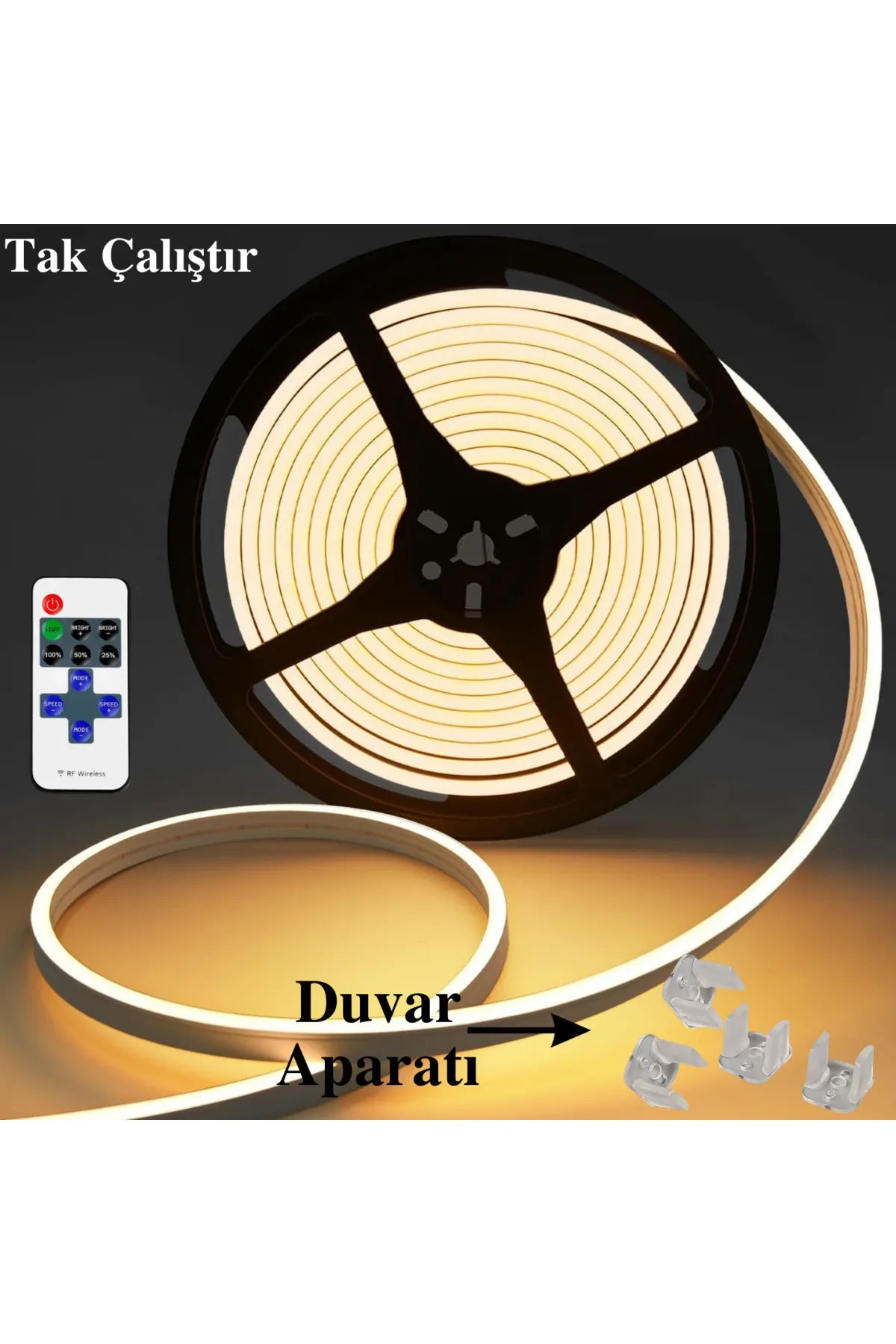 Rayza Neon Esnek Şerit Led Tak Çalıştır Kumandalı - Dimmer- Gün Işığı (ÖLÇÜ SEÇENEĞİ)