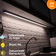 Mutfak Tezgah Üstü Dokunmatik Led Bar Aydınlatma BEYAZ IŞIK 150 cm