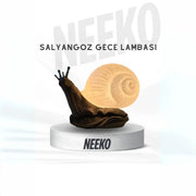 Salyangoz Gece Lambası-3D LED Işıklı,Dekor Masa Lambası