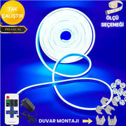 Rayza Neon Esnek Şerit Led Tak Çalıştır Kumandalı - Dimmer-Mavi (ÖLÇÜ SEÇENEĞİ)