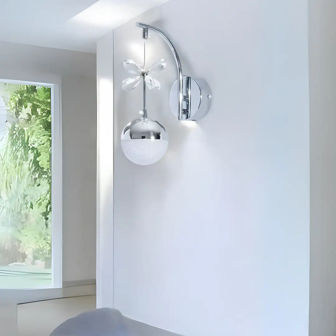 Liora Model Krom Kaplama Salon Mutfak Oturma Yatak Odası Duvar Şık Modern Led Aplik