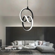 Modern Emily Tekli Sarkıt LED Beyaz Power Ledli SİYAH KASA - BEYAZ IŞIK