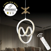Yaren Modern LED Sarkıt Avize Kumandalı 3 Renk Ayarlı Dekorlu Avize